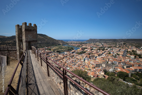View of the city of Bosa from the Serravalle Castle