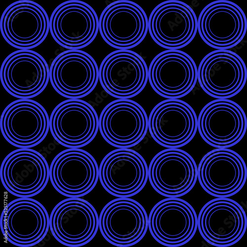 Abstract geometric seamless pattern. Circle Blue Black ornament Modern gradient template texture. Trendy circle lines creative design. Round shapes geometric motif Fabric design textile swatch. Blue 