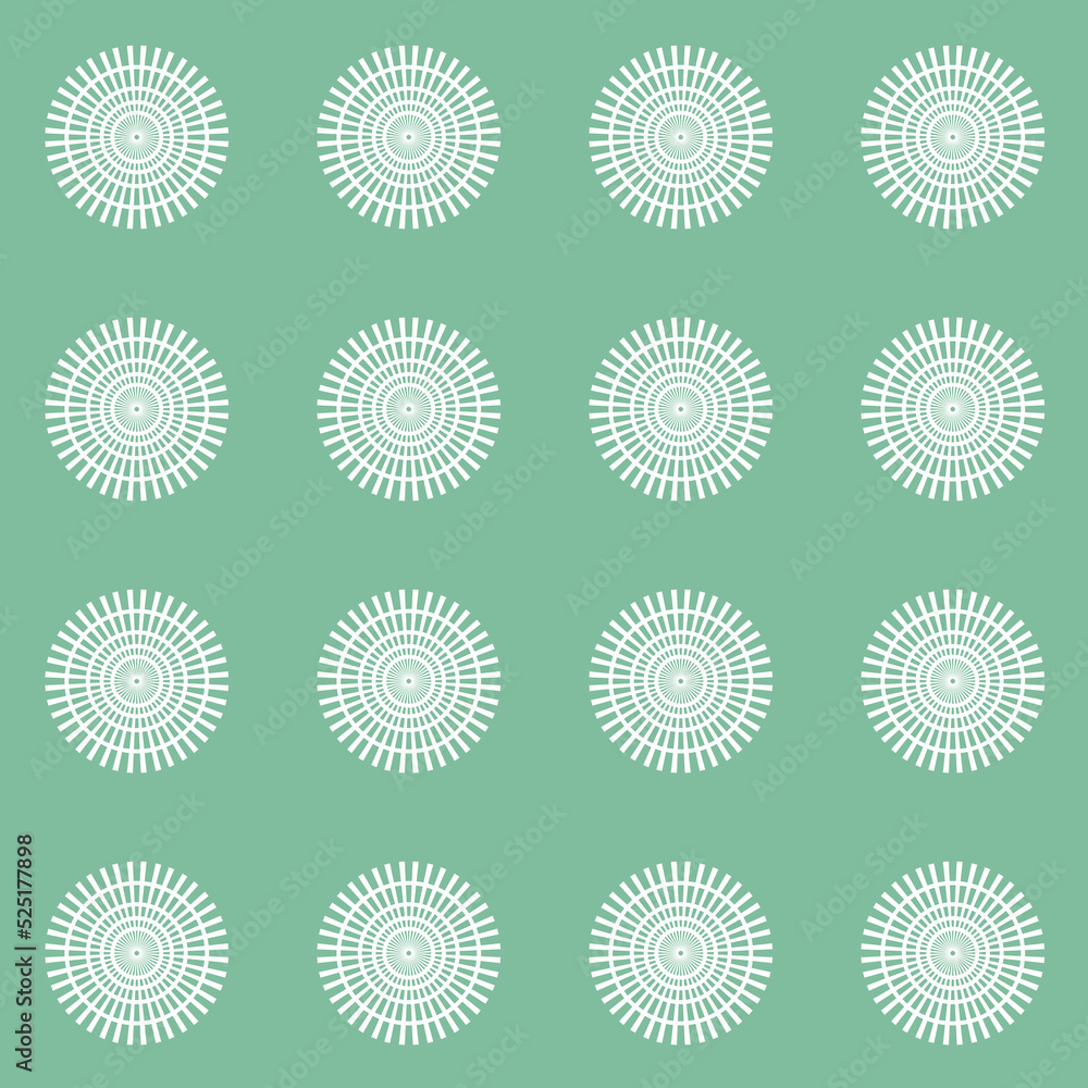 Green emerald seamless pattern with round wheel ornament for clothing design and decoration, vector illustration Green emerald seamless pattern with round wheel ornament for clothing design and decoration, vector illustration