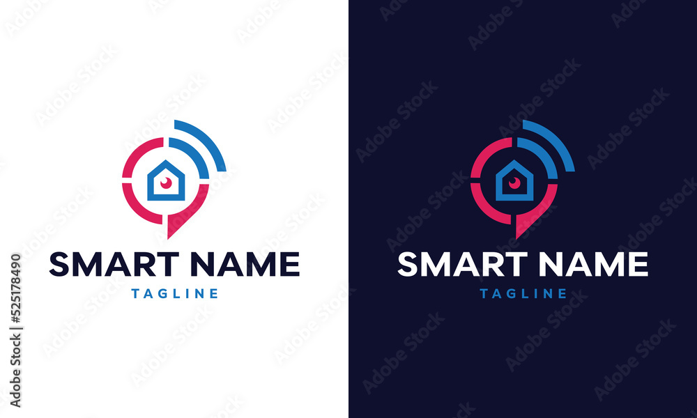 A Smart Home Technology Logo Design Can Be Used For Home Wifi Service Or Internet Service Providers Also The Is Suitable For Remote Control Home Security