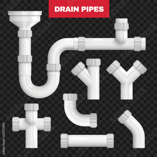 Drain Pipes Transparent Set