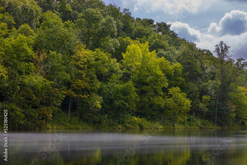 Fog dissipates from the South Holston River in Bristol, Tennessee