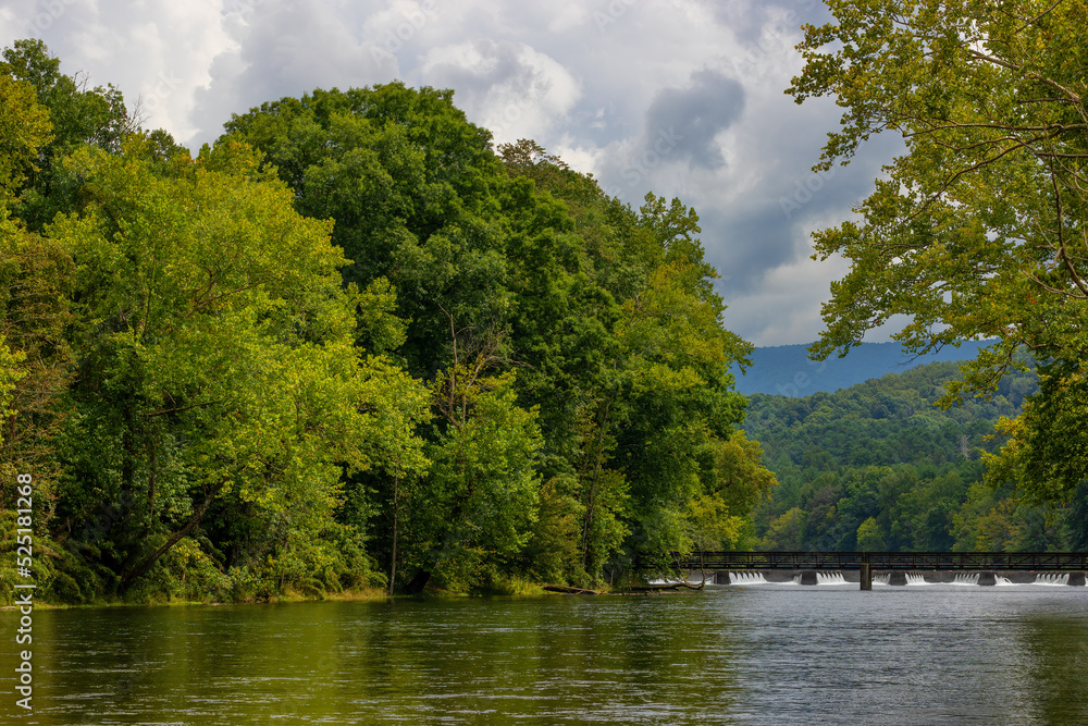 Scenic landscape of the South Holston River in Bristol, Tennessee Scenic landscape of the South Holston River in Bristol, Tennessee