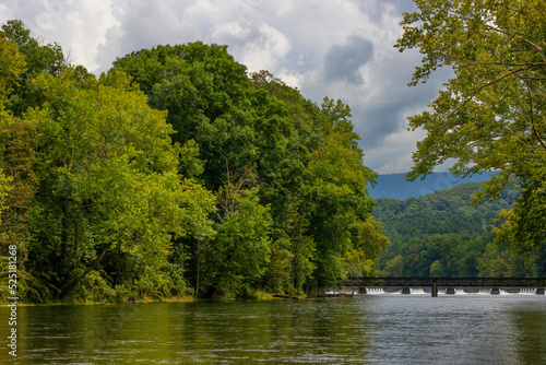 Scenic landscape of the South Holston River in Bristol  Tennessee