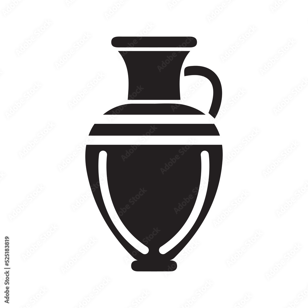 Home decoration vase icon | Black Vector illustration |