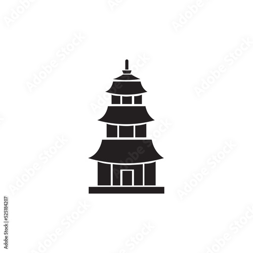 pagoda temple icon logo vector design template