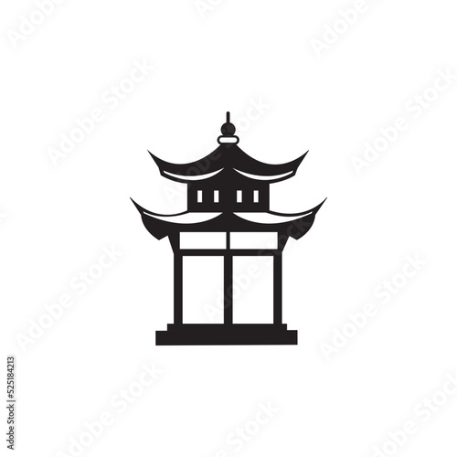 pagoda temple icon logo vector design template