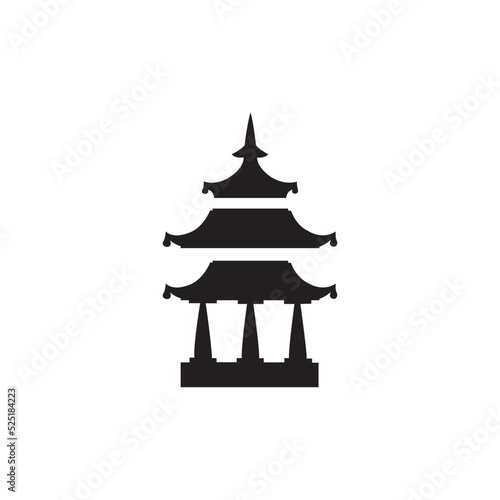 pagoda temple icon logo vector design template