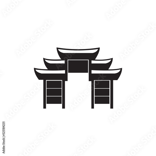 pagoda temple icon logo vector design template