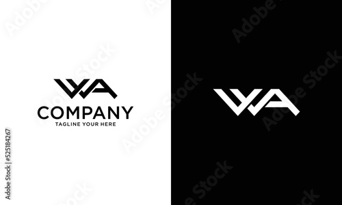Alphabet letters Initials Monogram logo W, WA INITIAL, WA letter logo.