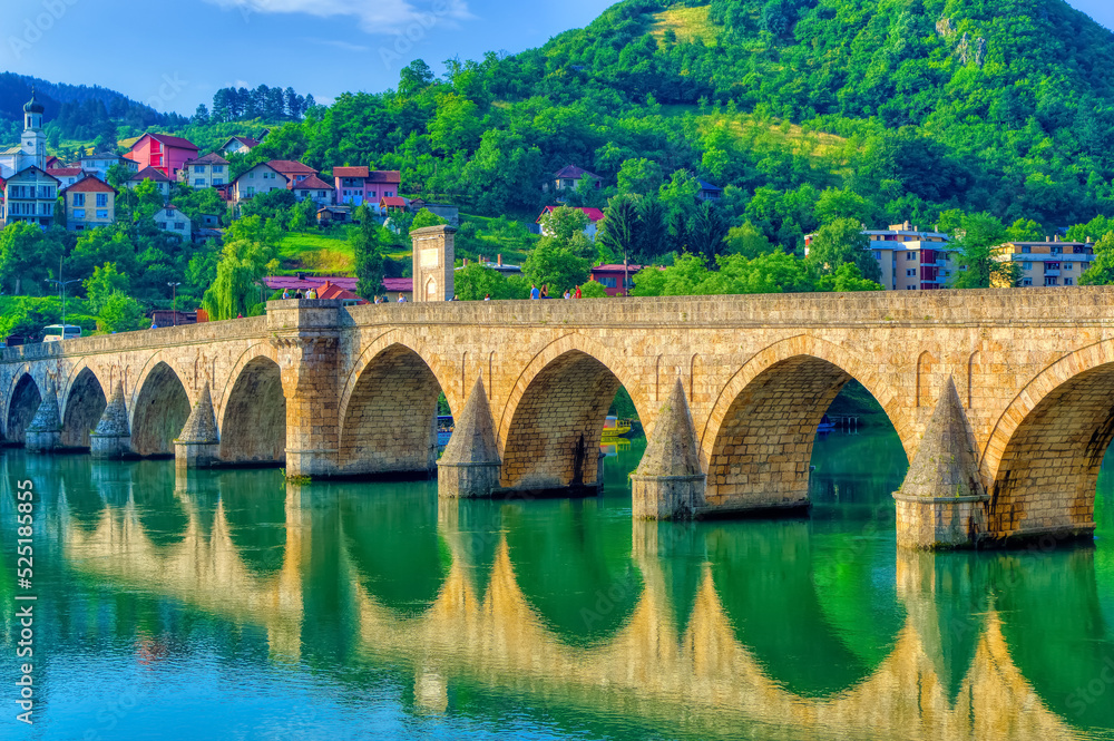 Fototapeta premium Mehmed pasha Sokolovic bridge in Visegrad, Bosnia and Herzegovina.