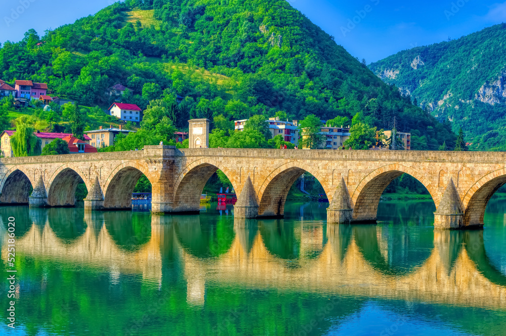 Mehmed pasha Sokolovic bridge in Visegrad, Bosnia and Herzegovina.