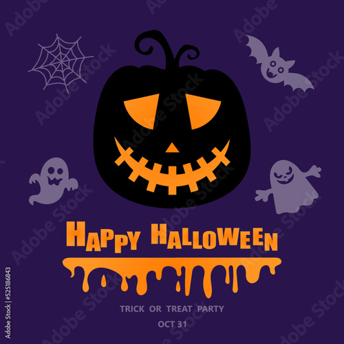 Halloween banner background with pumpkins. Vector illustration