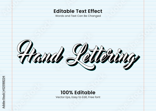 Hand Lettering Editable text effect