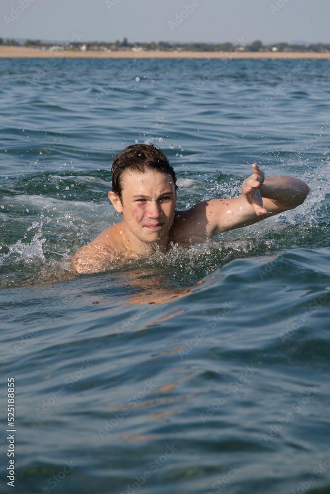 A 17 Year Old Teenage Boy Swiming