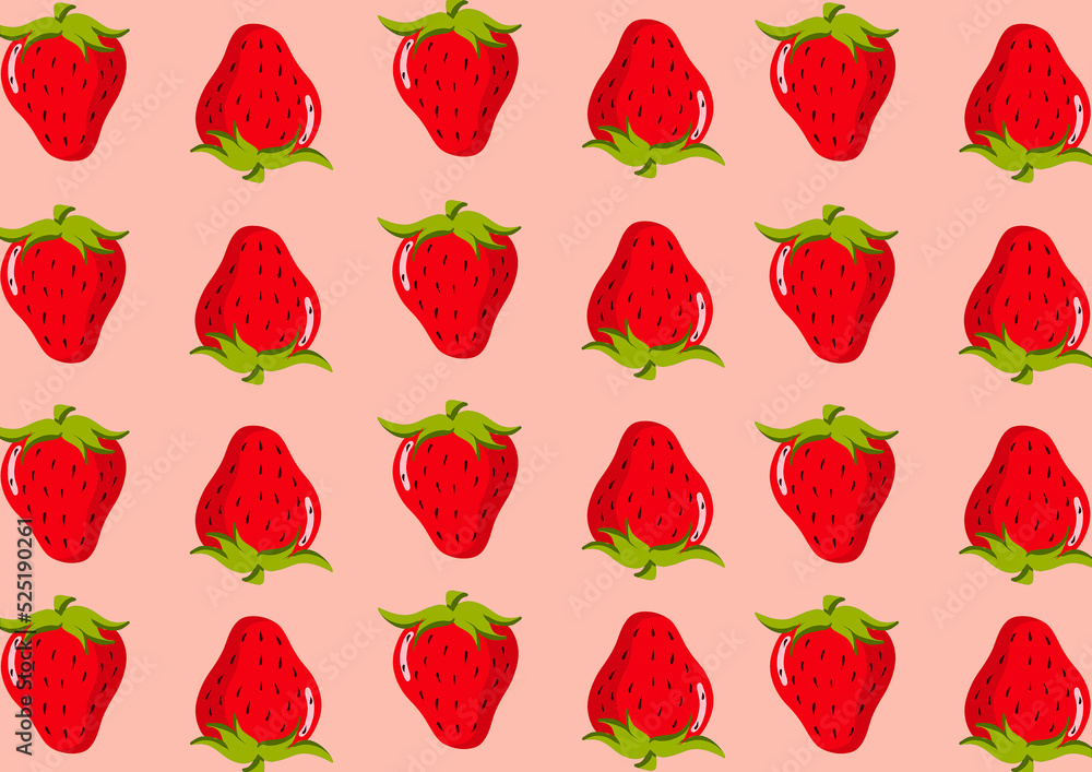 illustration of a red strawberry with a faint red background illustration of a red strawberry with a faint red background