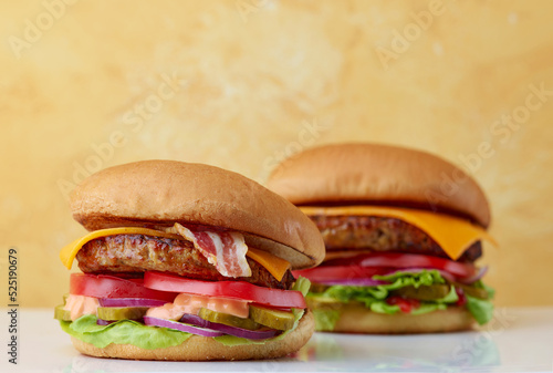 two fresh burgers