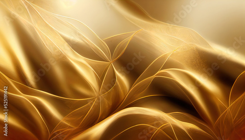 Shiny gold background with patterns. Luxury. Golden abstract wall.