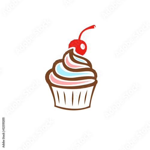 Modern Cake Bakery logo vector
