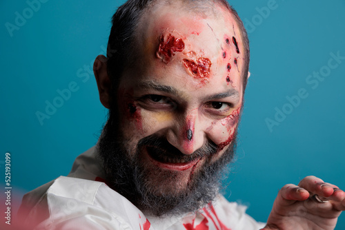 Fototapeta mężczyzna jedzenie twarz makijaż