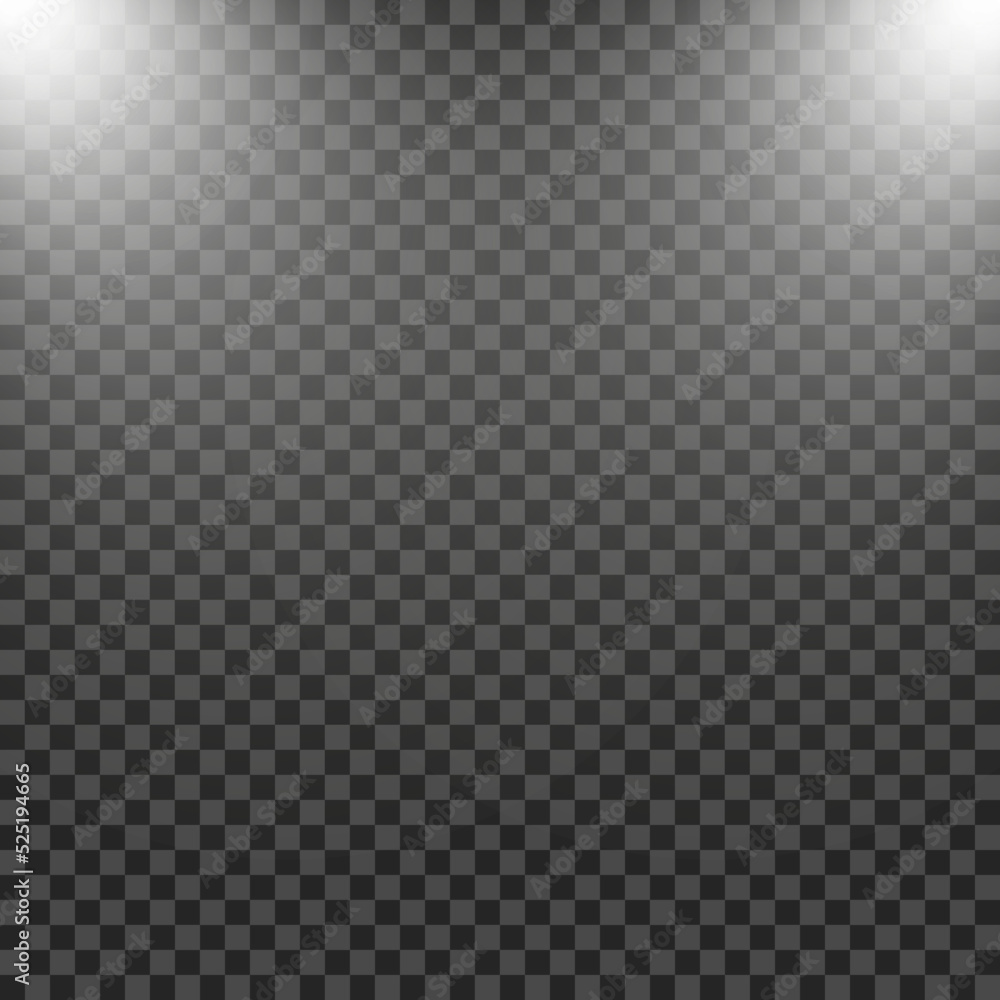 Set of spotlights isolated on transparent background. Vector glowing light effect with golden rays.Light studio. Abstract light.Transparent background. Set of spotlights isolated on transparent background. Vector glowing light effect with golden rays.Light studio. Abstract light.Transparent background.