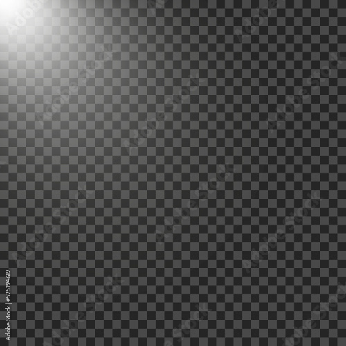 Set of spotlights isolated on transparent background. Vector glowing light effect with golden rays.Light studio. Abstract light.Transparent background.