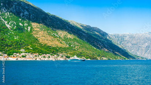 Beautiful summer landscape of the Bay of Kotor coastline - Boka Bay