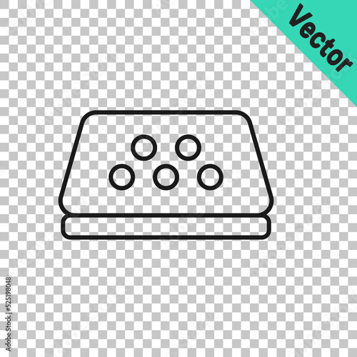 Black line Taxi car roof icon isolated on transparent background. Vector