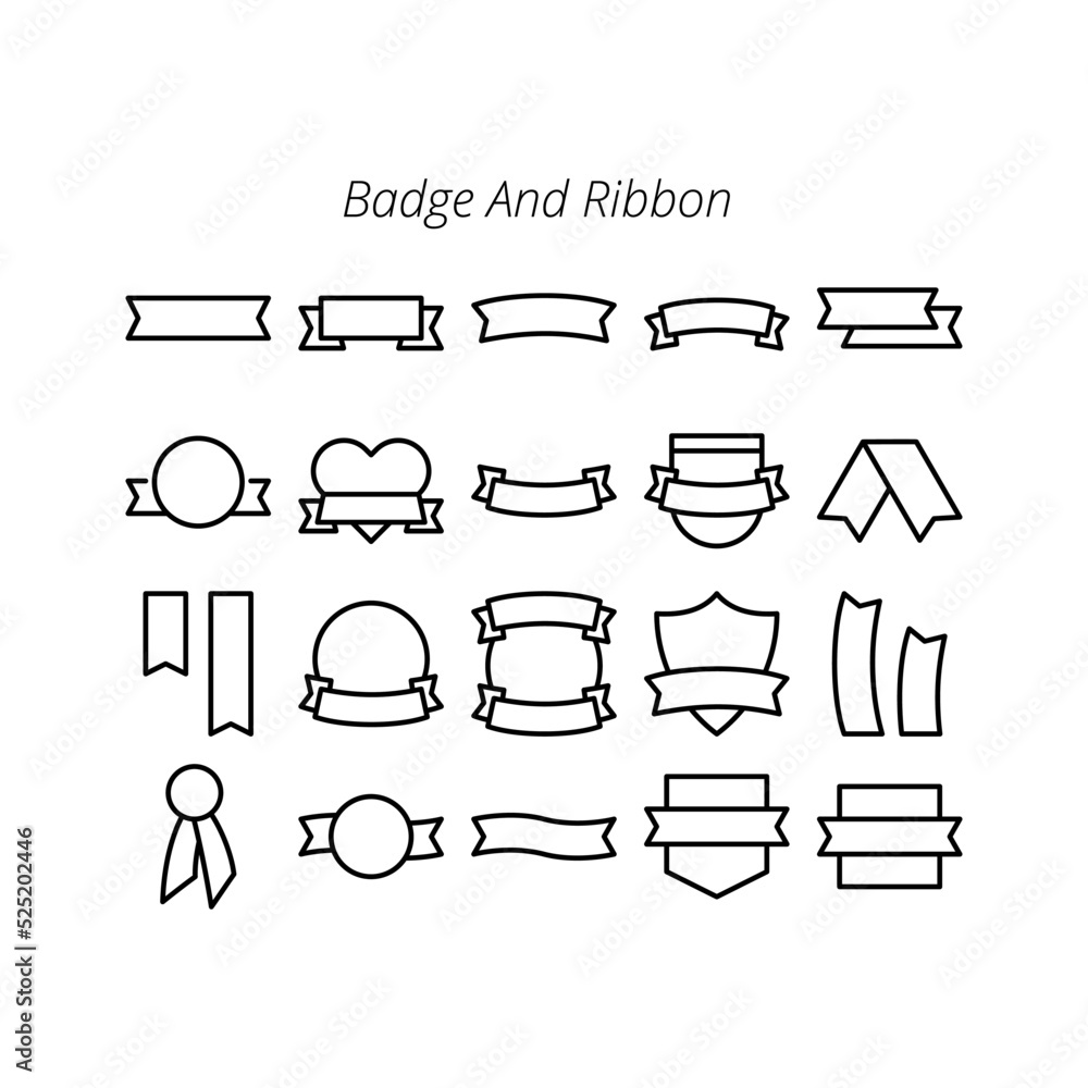 Badge And Ribbon icon set