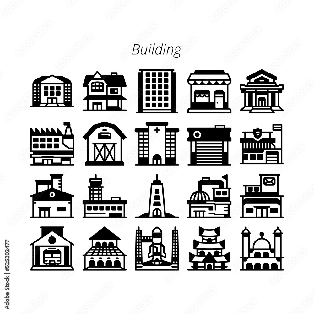 Building and architecture icon set