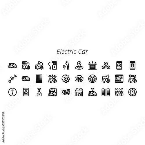 Electric Car icon set 