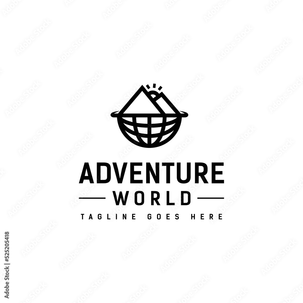adventure landscape world logo icon vector template