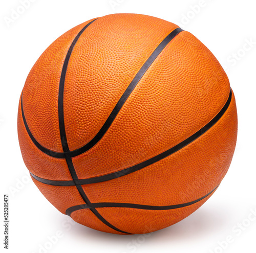 Basketball full details isolated on white background, Basketball sports equipment on white With clipping path. © MERCURY studio