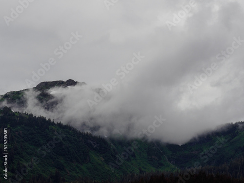 Mountain Covered in Clouds in Alaska