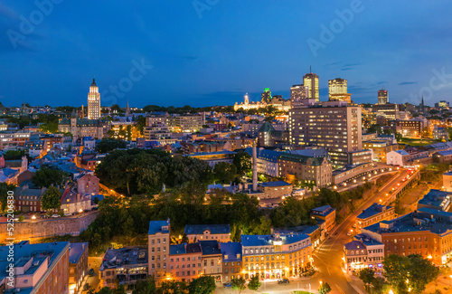 Quebec City at blue hour, aerial view © Mircea Costina