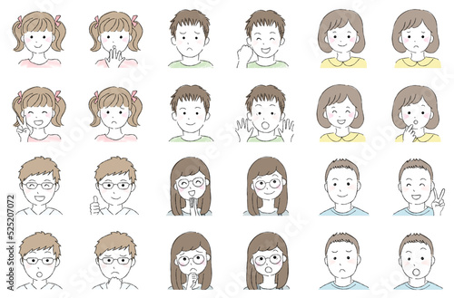 子どもたちの顔アイコン（男の子・女の子）