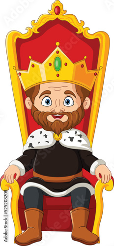 Cartoon king sitting on the throne