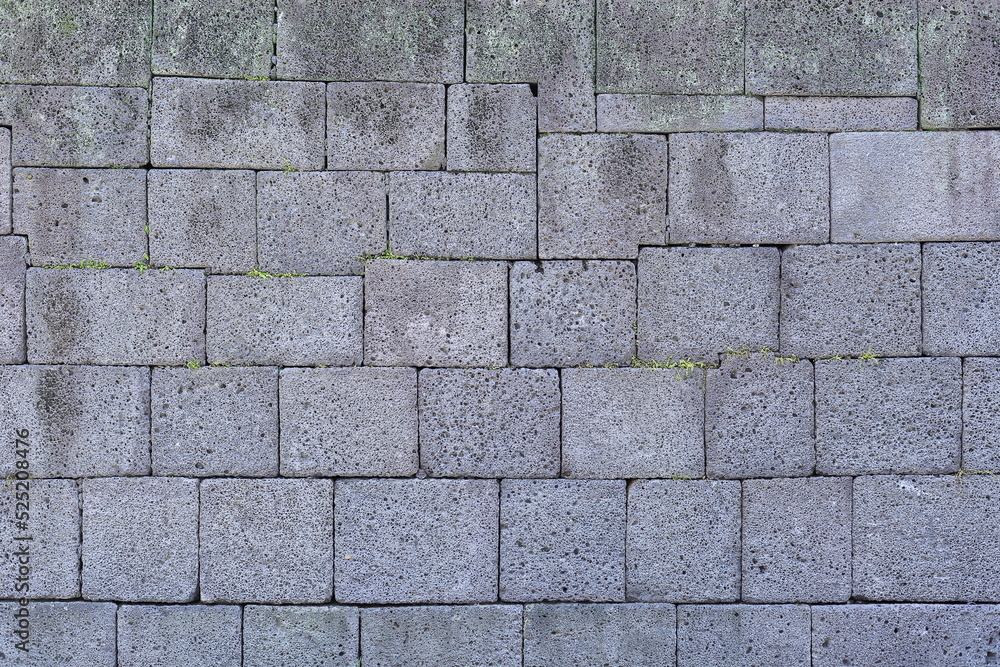 Fototapeta premium 한국의 전통적이고 오래된 돌벽무늬