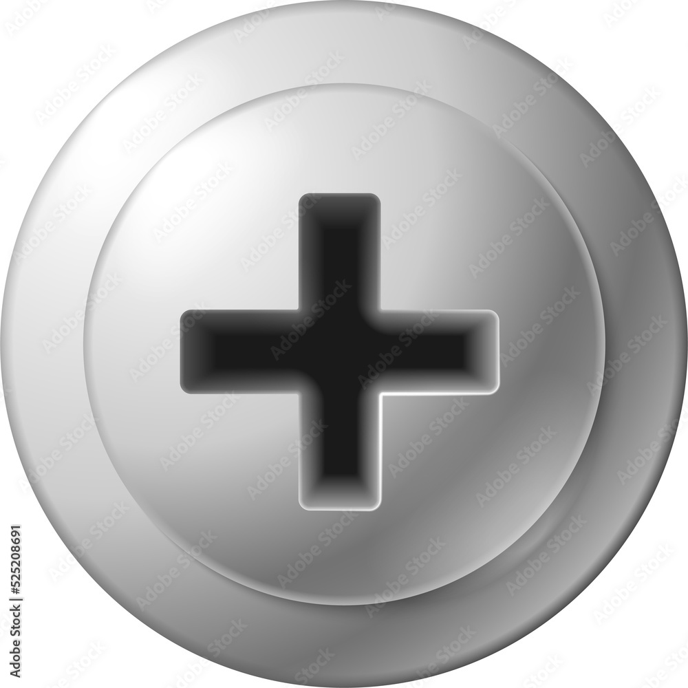 Fototapeta premium Phillips PH screw bolt head isolated metal cap