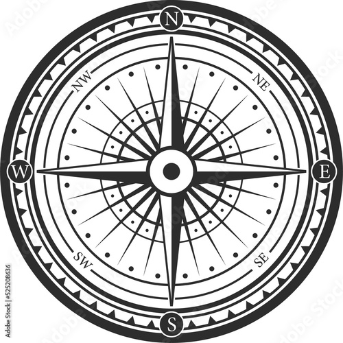 Rose of winds nautical compass navigator