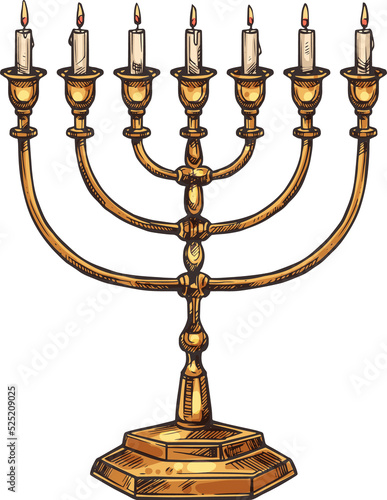 Carta da parati Judaism religion, Hanukkah Menorah sketch