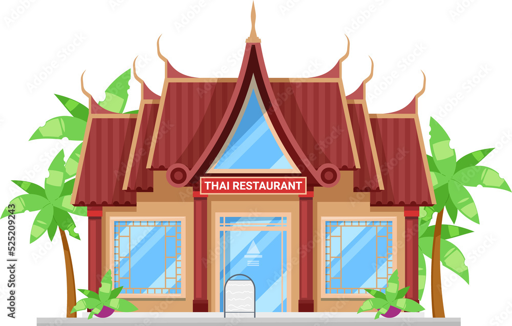 Restaurant Thai cuisine isolated building exterior