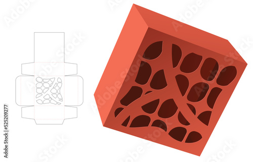 packaging box die cut template and 3D mockup
