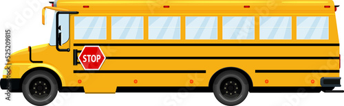 Photo Yellow school bus isolated pupils transport