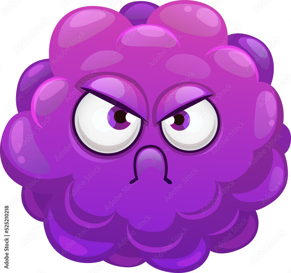 Purple virus isolated organism germ, cloud shape