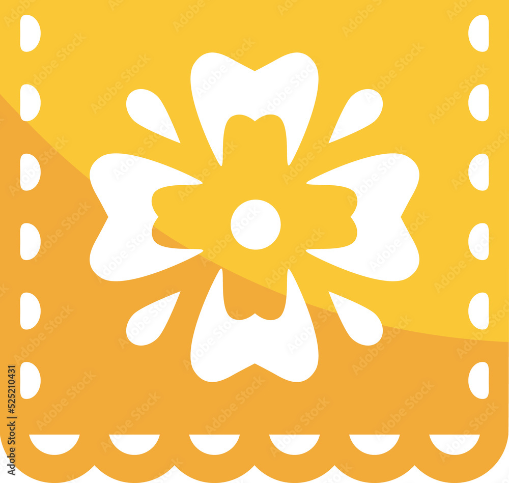 Bunting papercut flag, floral motif card icon Bunting papercut flag, floral motif card icon