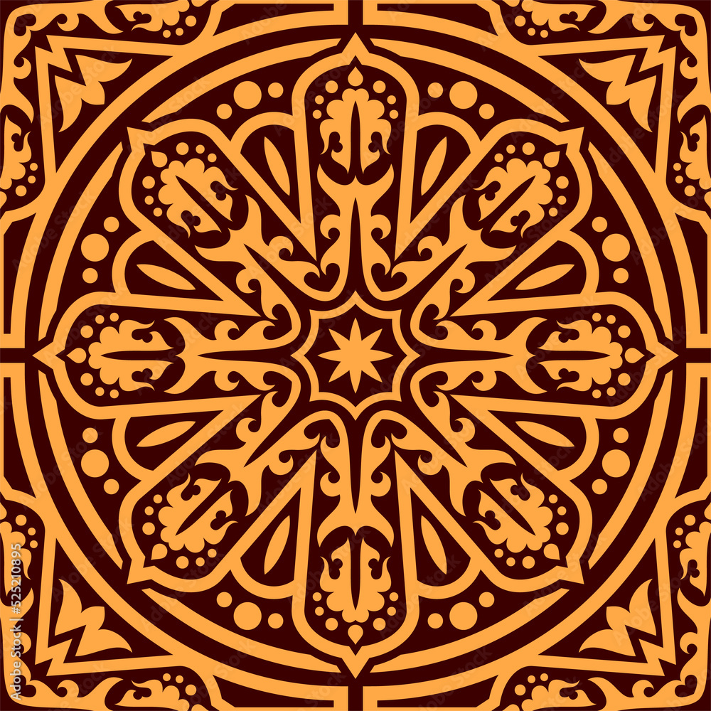 Arabic motifs ornament, retro oriental carpet Arabic motifs ornament, retro oriental carpet