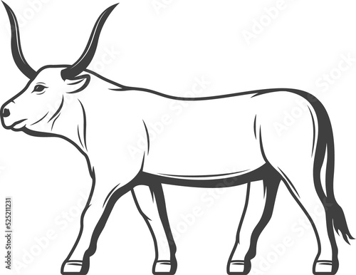 Ancient Egypt Apis bull isolated horned divinity