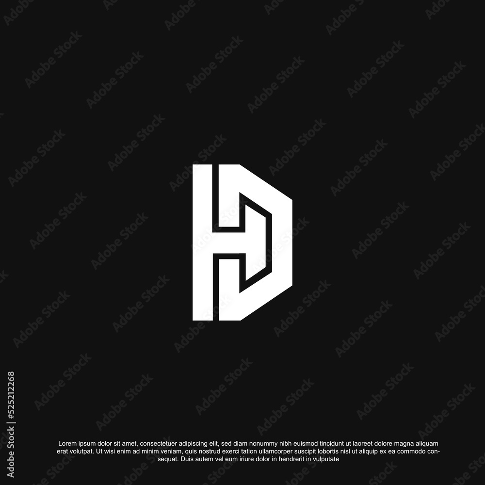 Obraz premium Creative letter HD or DH logo design 