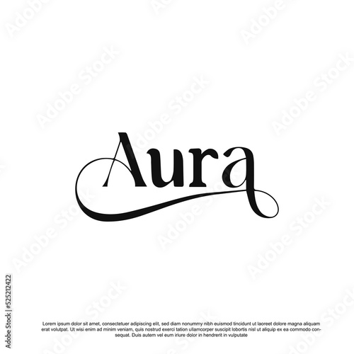 aura lettering design. aura logotype vector